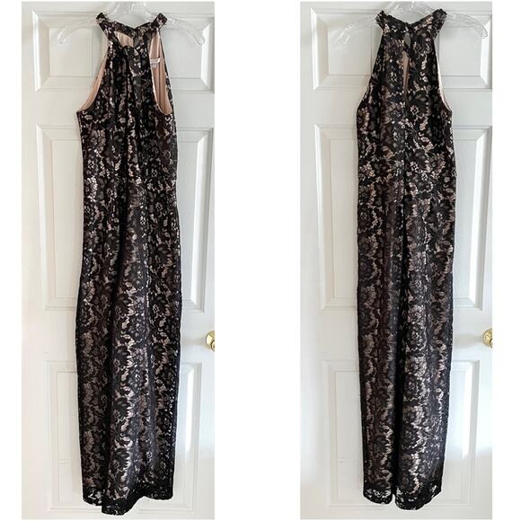 Julia Jordan Black Lace Halter Neck Wide Leg Jumpsuit - Picture 4 of 8